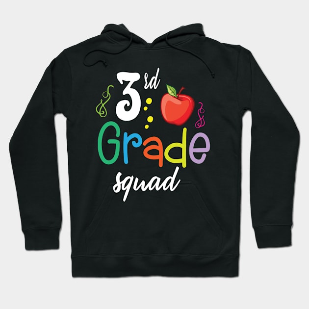 3rd Grade Squad Teacher Student Happy Back To School Day Hoodie by Cowan79